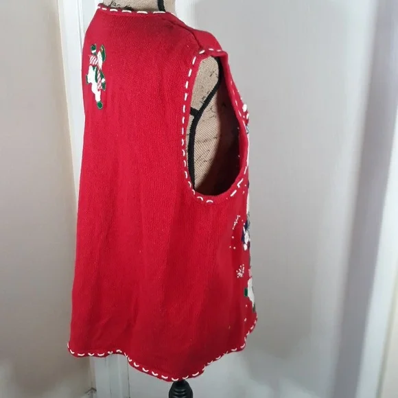 Bobbie Brooks Sweater Vest Holiday Size XL - Picture 6 of 8